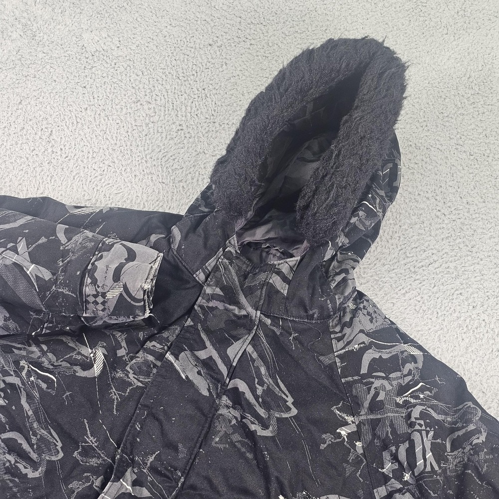 Fox Racing Jacket Mens Small Black Camo Hooded Insulated‎ Winter Parka Coat